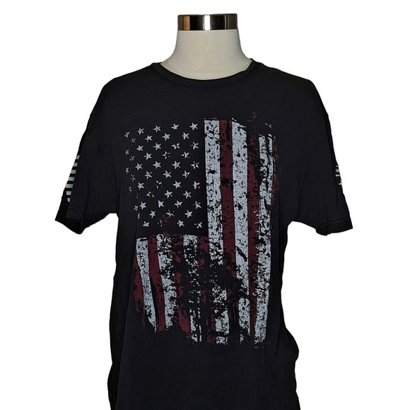 Grunt Style 100% Cotton  This We'll Defend Distrissed Flag T-shirt  Large - Picture 1 of 7